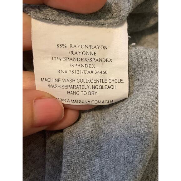 Eileen Fisher Gray Boat Neck 3/4 Sleeves Top Size PM - Picture 4 of 8